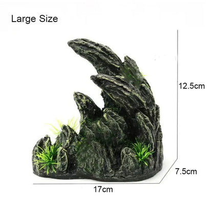 2PCS Resin Aquarium Canyon Decorations – Realistic Simulated Rock Ornaments for Fish Tanks, Underwater Aquascape & Aquarium Fish Decor