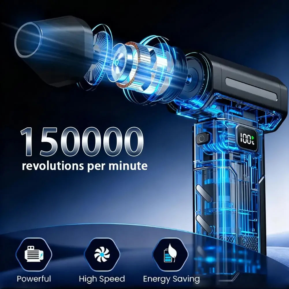 X8 150,000 RPM Brushless Turbo Jet Blower – Portable High-Power Electric Air Duster & Vacuum Cleaner