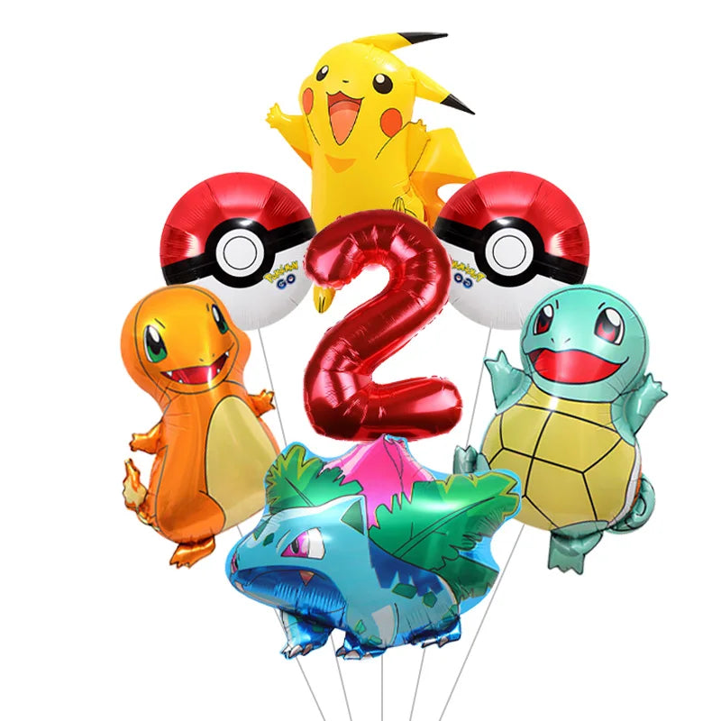 Cartoon Pikachu Shaped Foil Balloons – Aluminum Film Balloons for Indoor & Outdoor Party Decorations