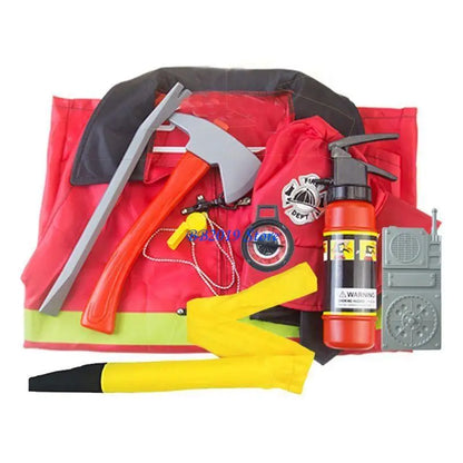 Kids Firefighter & Policeman Cosplay Costume – Career Pretend Play Uniform for Halloween Dress-Up & Role Play