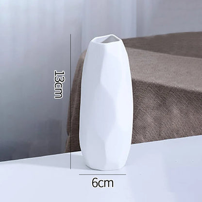 Florero Nórdico de Cerámica Blanca – Jarrón Decorativo Moderno para Sala de Estar, Decoración del Hogar y Escritorio