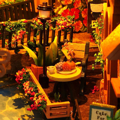 Kit de book nook à fabriquer soi-même – Maquette de maison de poupée miniature en bois à insérer dans une étagère pour adultes, loisirs créatifs et décoration d'intérieur