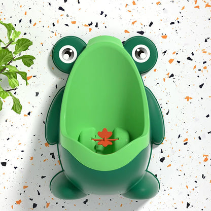 Urinoir d'apprentissage en forme de grenouille pour garçons – Entraîneur de toilettes pour tout-petings avec cible amusante, urinoir mural pour bébés et enfants
