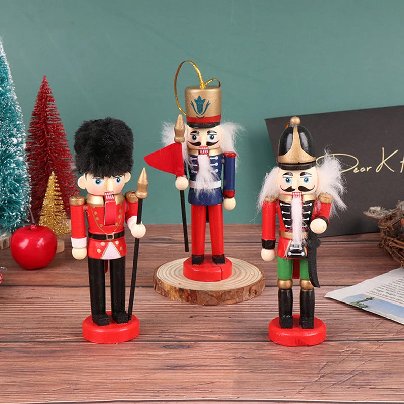13CM Nutcracker Puppet Soldier Ornament – Cartoon Band Soldier Doll Christmas Pendant for Desktop, Table & Home Holiday Decor