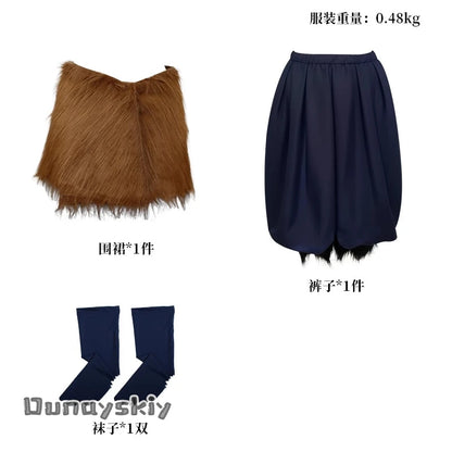 Anime Demon Slayer Hashibira Inosuke Cosplay Costume | Unisex S–L Outfit with Pig Mask for Halloween, Carnival & Comic Con
