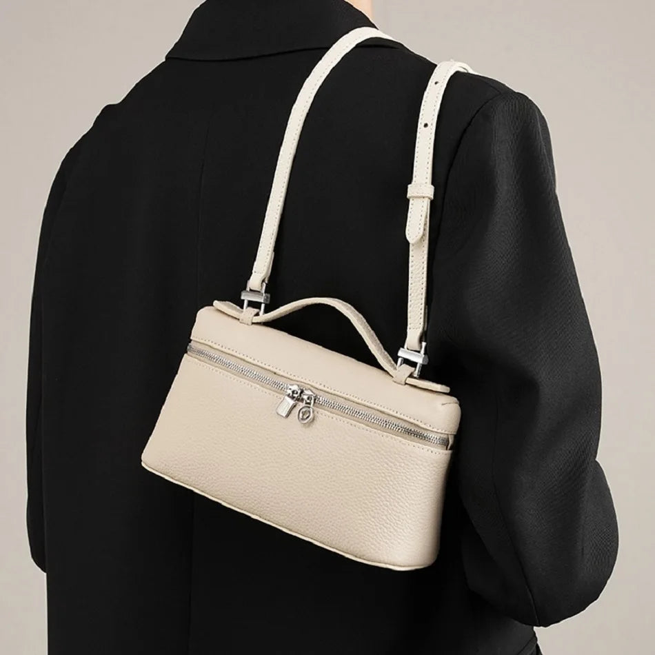Sac à bandoulière en cuir grain de litchi de qualité supérieure pour femmes – Sac à main bento minimaliste tendance, Mini sac à bandoulière exquis avec poignée supérieure pour une tenue quotidienne élégante, des sorties décontractées et un style chic
