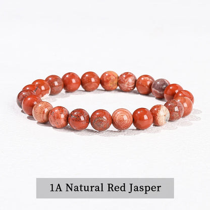 Natural Stone Beaded Bracelet – Obsidian, Fluorite, Quartz & Jasper Crystal Stretch Bracelet for Men & Women | Yoga Healing Jewelry