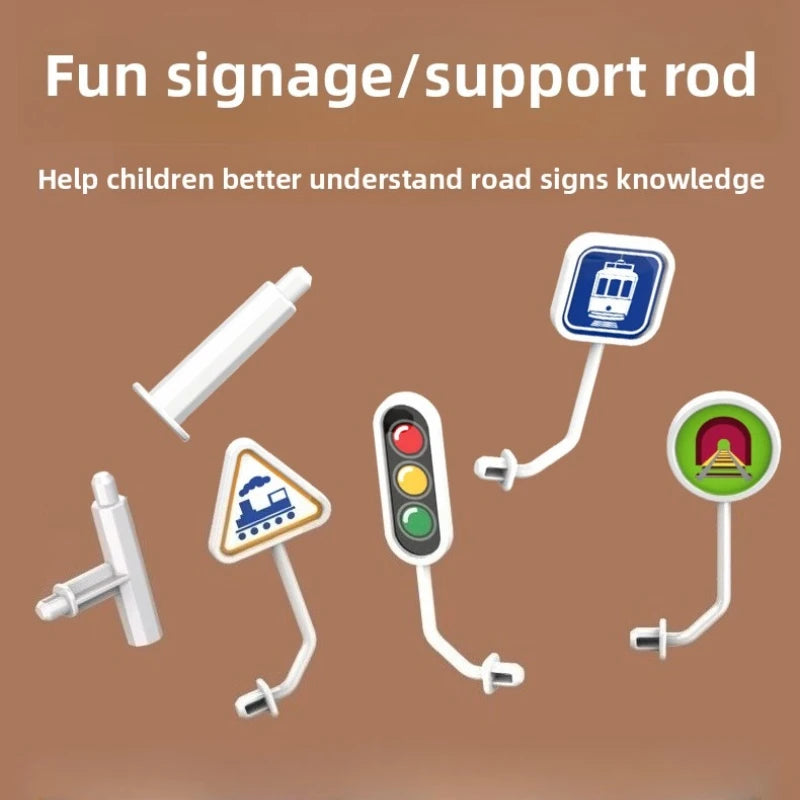 Ensemble de construction de train magique – Jouet de labyrinthe de voiture de rail magnétique électrique pour enfants, cadeau éducatif STEM