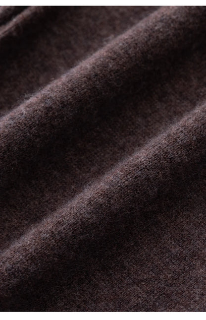 Pantalones de cachemir 100 % pura lana para mujer, de punto, sueltos, de cintura alta, con puños, para otoño e invierno, de corte recto y ajustado