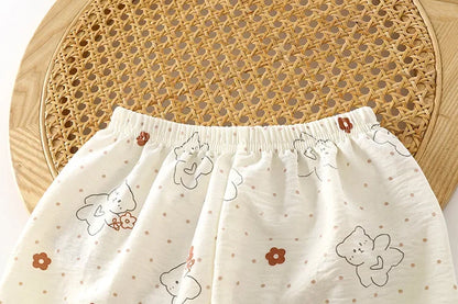 Conjunto de pijama de encaje floral para niñas – Traje de dormir de princesa de manga larga holgado con pantalones para niños