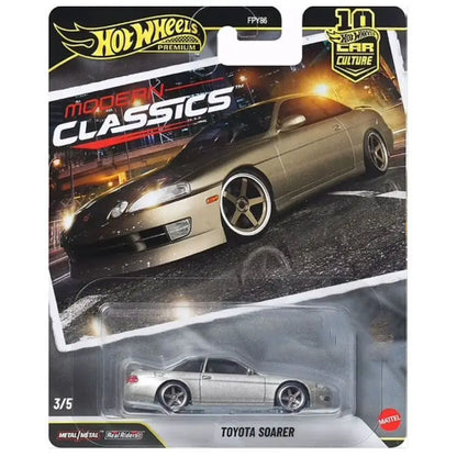 Hot Wheels Premium Modern Classics Voiture miniature moulée sous pression 1:64 – Toyota, Ferrari Testarossa, Porsche 993 GT2 et Mazda Modèle à collectionner