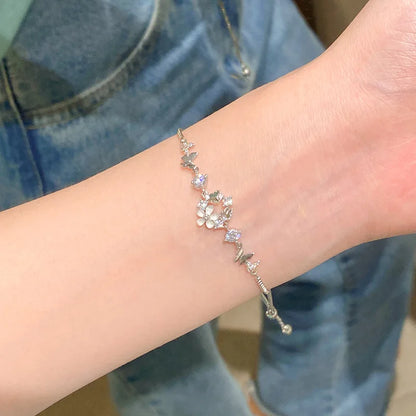 Women’s Fashion Four Leaf Grass Gold Color Adjustable Bracelet Korean Style Wedding Party Jewelry