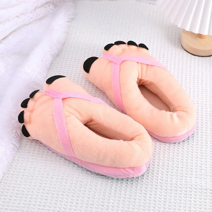 Winter Cotton Slippers for Men and Women, Funny Couple House Slides, Soft Warm Plush Indoor Slippers for Home, Cozy Oversized Feet Slippers for Cold Weather