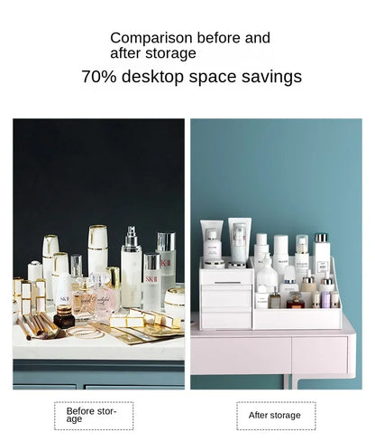 Plastic Desktop Storage Organizer – Multi-Drawer Makeup, Skincare & Office Supply Organizer