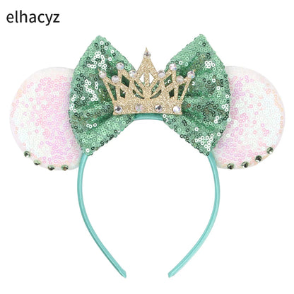 Diadema con Orejas de Rana de la Princesa Tiana – Diadema con Lazo y Corona Inspirada en Disney para Mujeres y Niñas | Accesorios para el Pelo de Festival y Niños