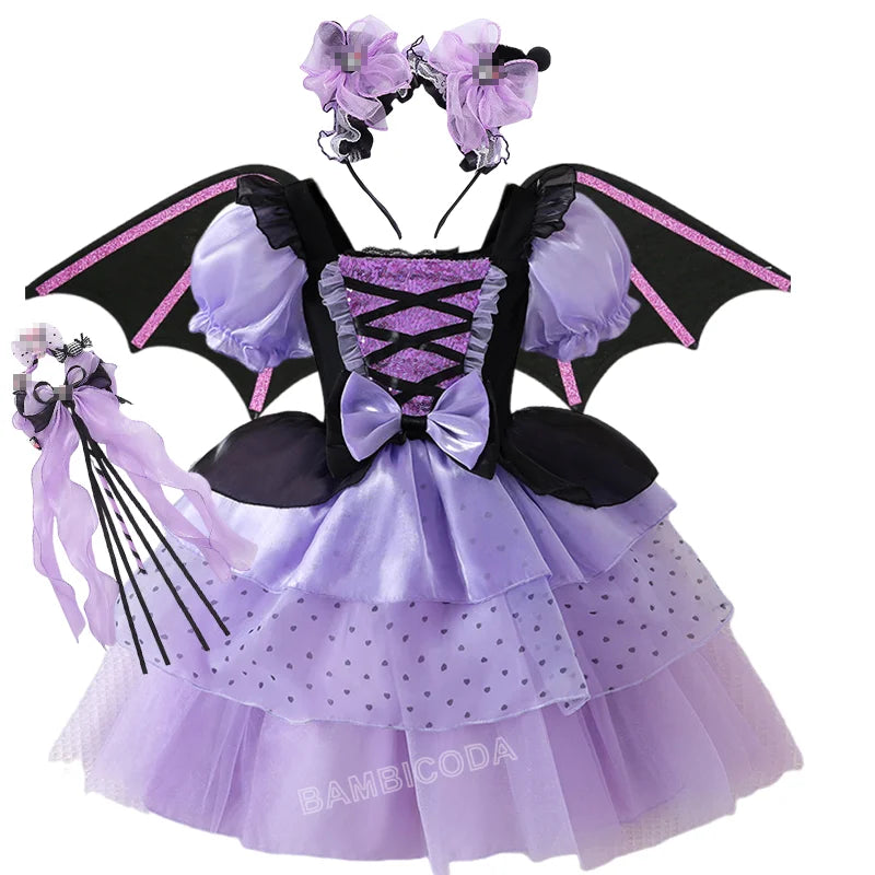 2026 Gothic Lolita Witch Costume Dress – Japanese-Inspired Ruffle Bow Princess Dress for Halloween, Christmas & Parties