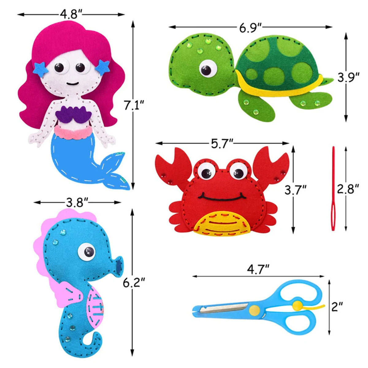 Kit de costura de animales del bosque para niños – Juego de manualidades de fieltro para principiantes, juguete educativo de costura, regalo de aprendizaje creativo y artístico para niñas