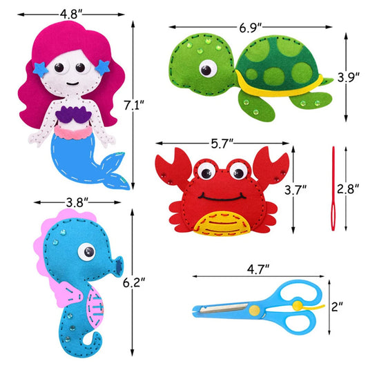 Kit de costura de animales del bosque para niños – Juego de manualidades de fieltro para principiantes, juguete educativo de costura, regalo de aprendizaje creativo y artístico para niñas