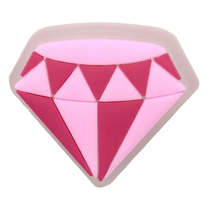 1PC Pink LED Shoe Charm – Shiny Diamond Flower & Cow Design Clog Buckle for Women & Men, Fashion Shoe Decoration Gift