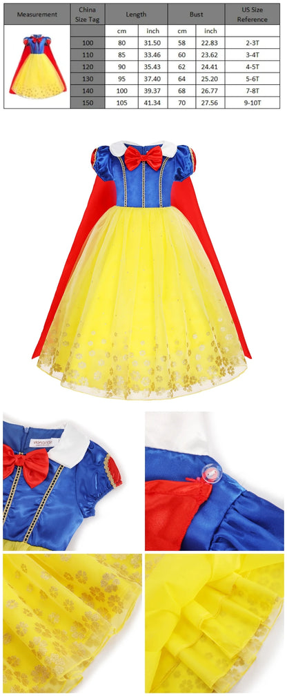 Vestido de disfraz de princesa para niña – Traje de fiesta de cuento de hadas para Halloween, carnaval y regalos de cumpleaños