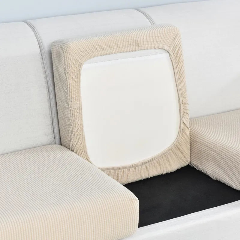 Polar Fleece Sofa Seat Cushion Cover – Stretch Furniture Protector for Pets, Kids & Living Room