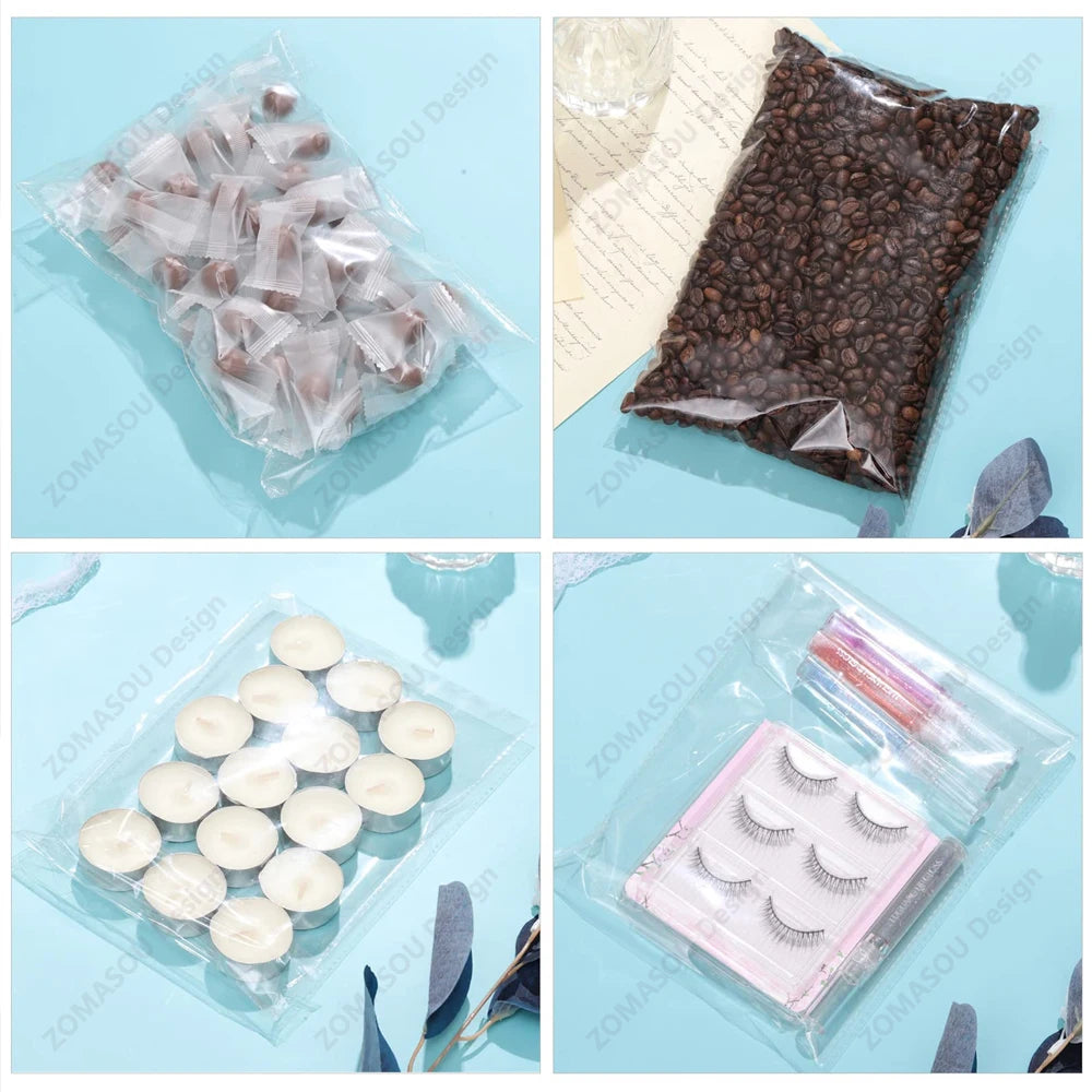 100/1000PCS Bolsas OPP transparentes autoadhesivas – Bolsas de celofán transparentes para joyería, regalos, galletas y dulces | Bolsas de plástico resellables