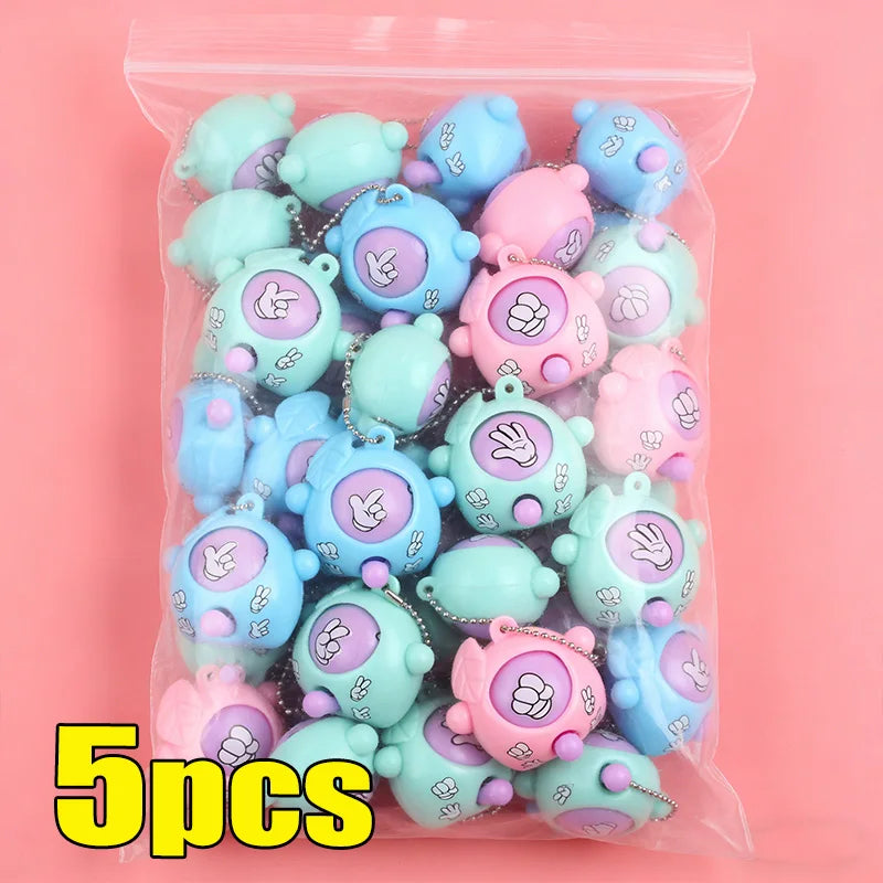 50PCS Funny Guessing Egg Mini Keychain Toys – Rock Paper Scissors Pendant Keyrings for Kids, Classroom Prizes, Birthday Party Favors & Gifts