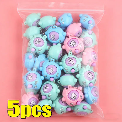50PCS Funny Guessing Egg Mini Keychain Toys – Rock Paper Scissors Pendant Keyrings for Kids, Classroom Prizes, Birthday Party Favors & Gifts
