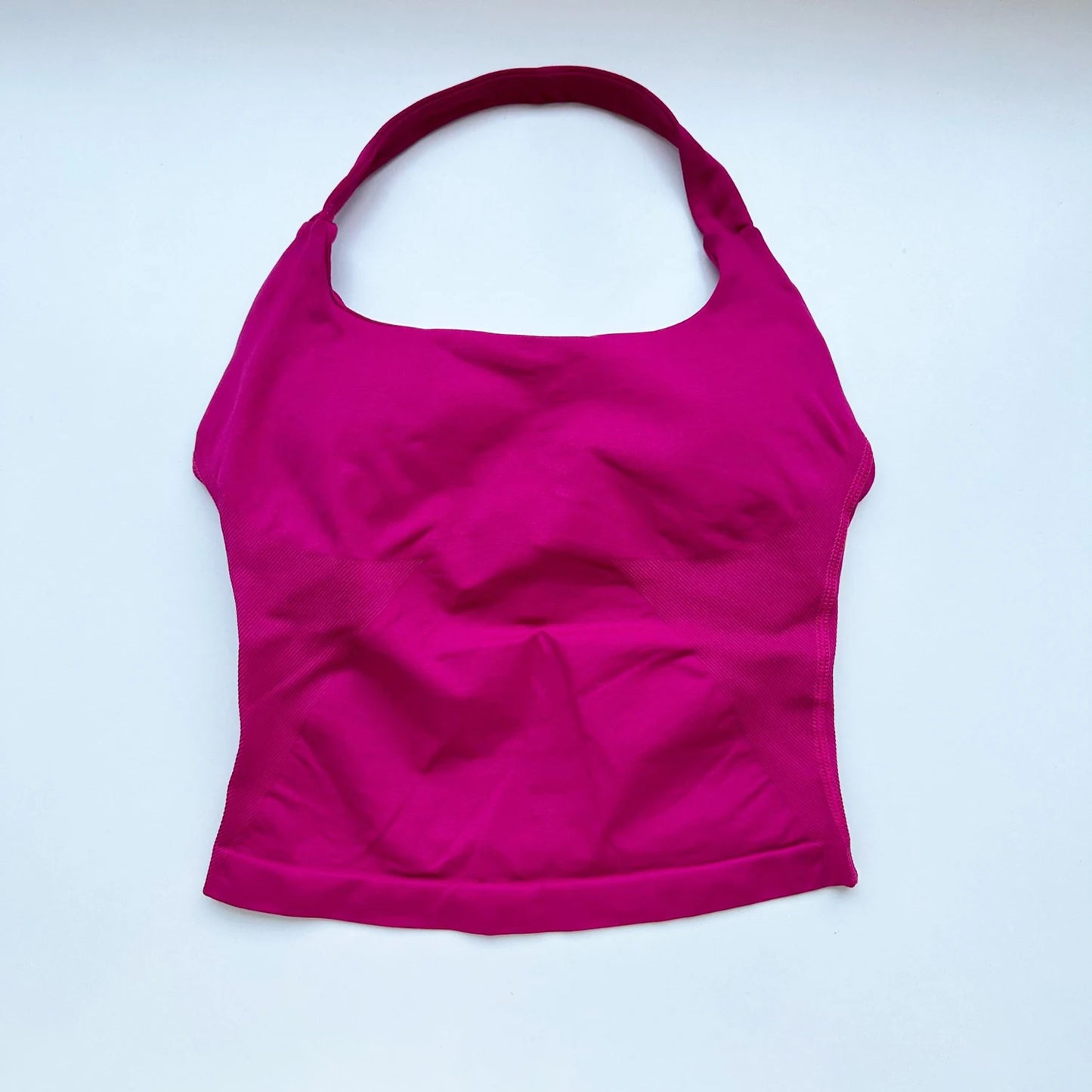 Top Deportivo Largo con Tiras para Mujer NCLAGEN – Top Halter Acolchado para Gimnasio, Yoga, Pilates, Correr y Entrenamientos de Fitness