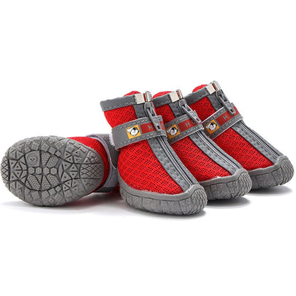 Bottes pour chien à semelles antidérapantes – Chaussures de protection des pattes chaudes et respirantes pour la marche et la randonnée en extérieur