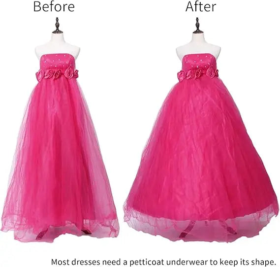 Enagua de boda de crinolina de 6 aros – Enagua larga blanca para vestido de baile, capa de soporte de falda de medio deslizamiento para vestido de novia, accesorios de boda para vestidos de princesa y vestidos formales