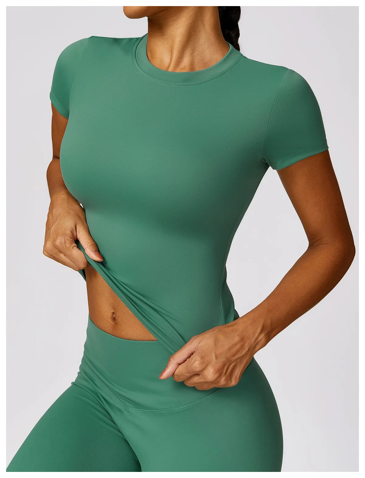 Camiseta de running NCLAGEN para mujer – Top deportivo transpirable de manga corta para gimnasio, yoga, fitness, entrenamiento y ropa deportiva