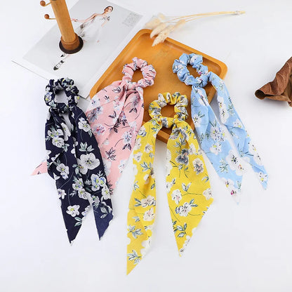 Korean Dots Scrunchie Hair Tie – Long Scarf Ponytail Elastic Hair Band for Women | Sweet Fashion Hair Accessories