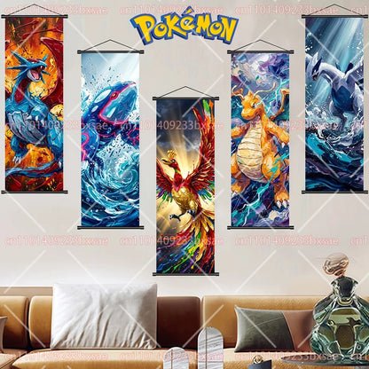 Póster HD de desplazamiento de pared de anime de Pokémon – Dragonite, Gengar, Pikachu, Charizard y legendarios