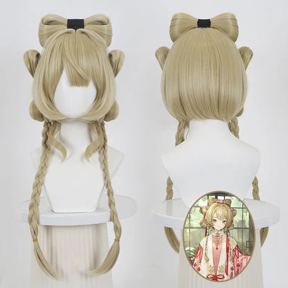 Sufi-Bi Inspired Cosplay Wig – Synthetic Hair with Realistic Scalp & Butterfly Clip Hairpiece