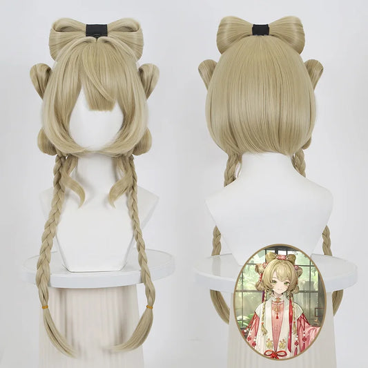 Perruque de Cosplay d'inspiration Soufi-Bi – Cheveux Synthétiques avec Cuir Chevelu Réaliste et Accessoire Papillon