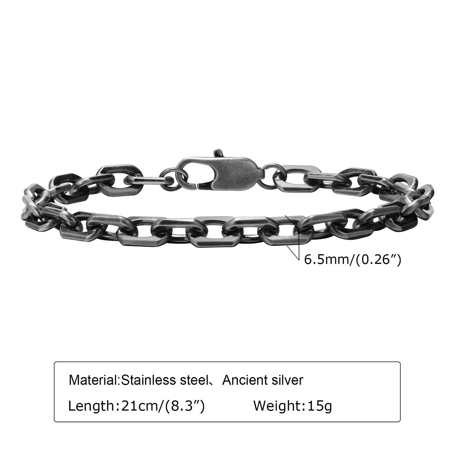 Vintage Byzantine Chain Bracelet – Stainless Steel Braided Link Wristband for Men & Boys | Retro Fashion Jewelry Gift for Father
