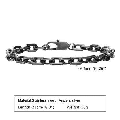 Vintage Byzantine Chain Bracelet – Stainless Steel Braided Link Wristband for Men & Boys | Retro Fashion Jewelry Gift for Father