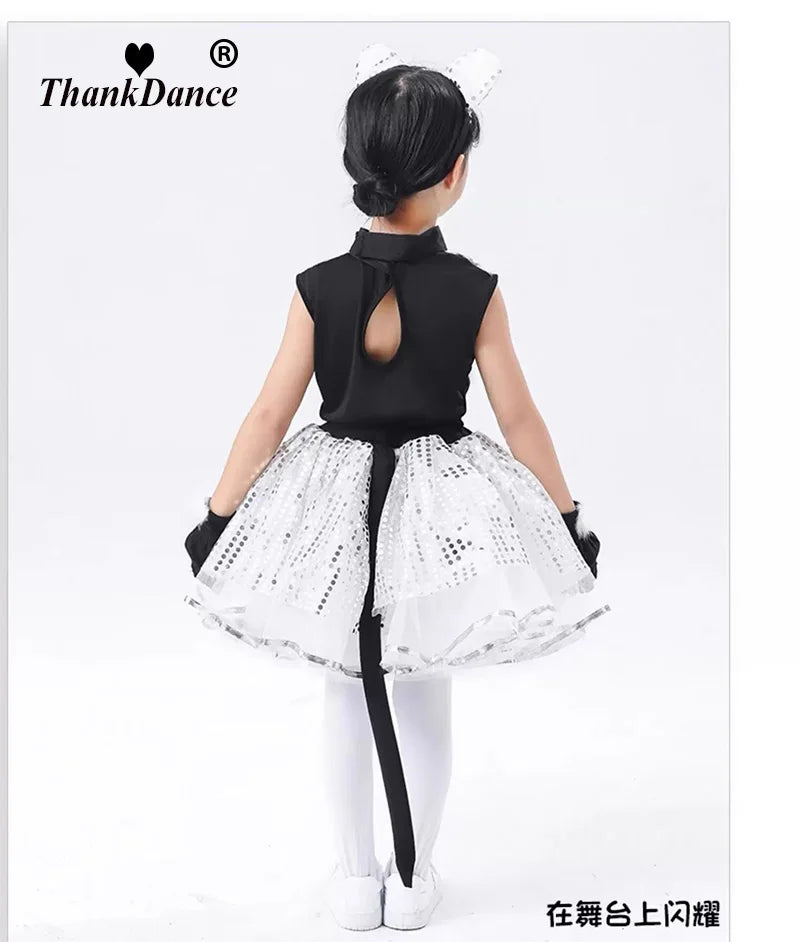 Cute Cat Cosplay Costume for Kids – Cat Girl & Animal Dance Outfit for Boys & Girls Halloween Party Wear