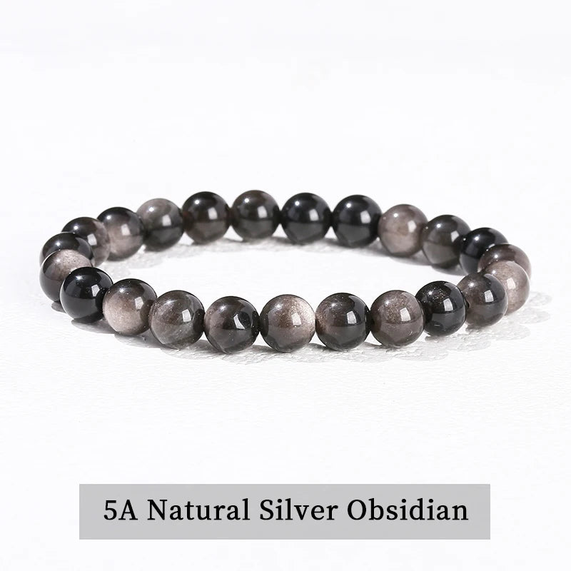Bracelet en perles d'améthyste naturelle – Bracelet extensible en cristal véritable pour hommes et femmes, bijou de méditation yoga et accessoire de mode