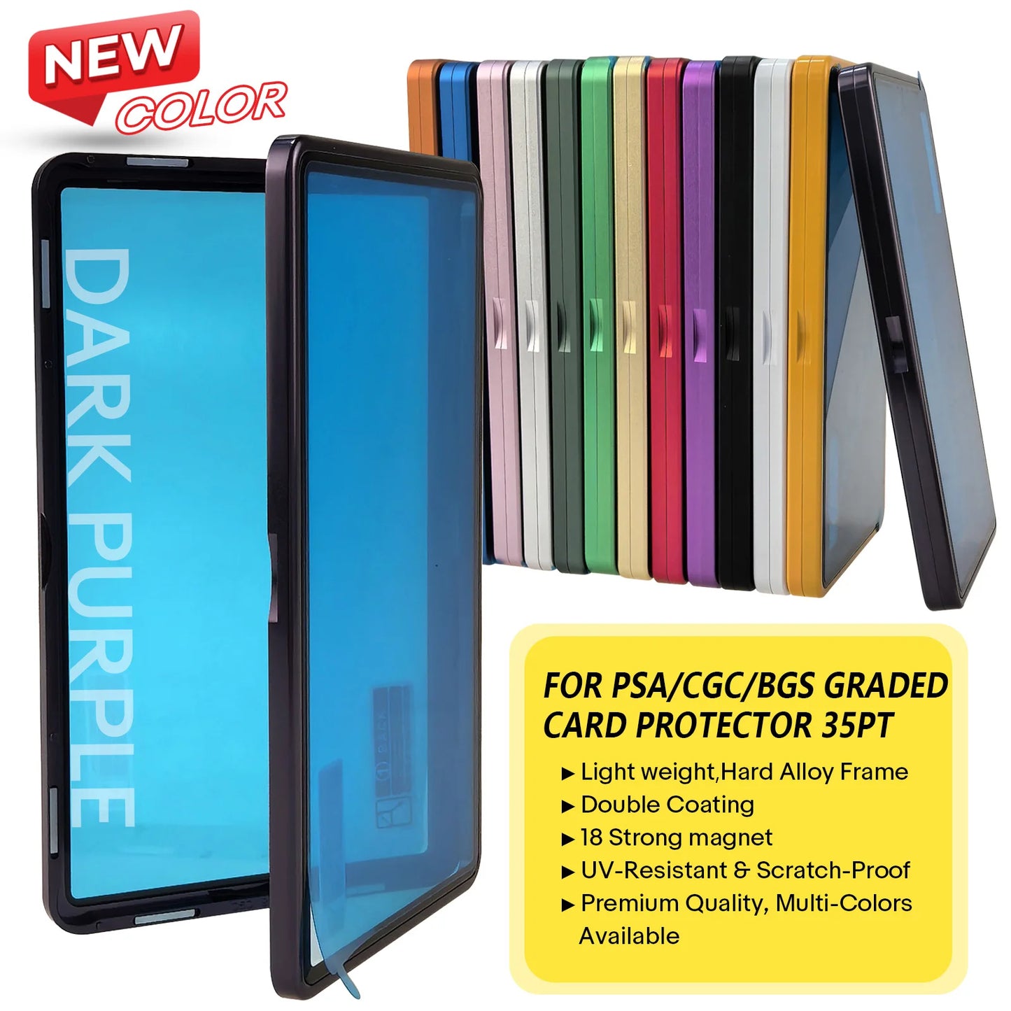 Aluminum Alloy Graded Card Protector Case for PSA, CGC & BGS Slabs | UV Resistant Magnetic Display