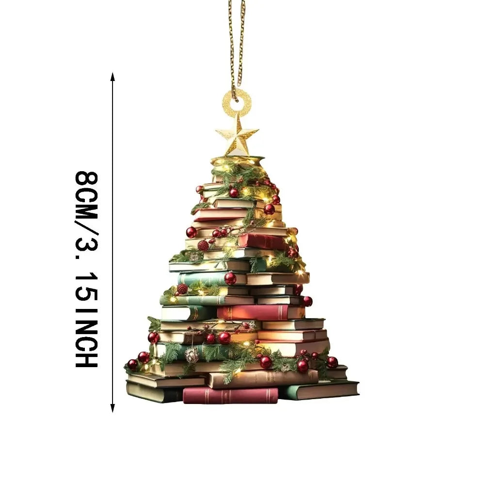 Acrylic Flat Christmas Santa Pendant – Multifunctional Character Hanging Ornament for Christmas Tree, Holiday Home Decor & Gifts