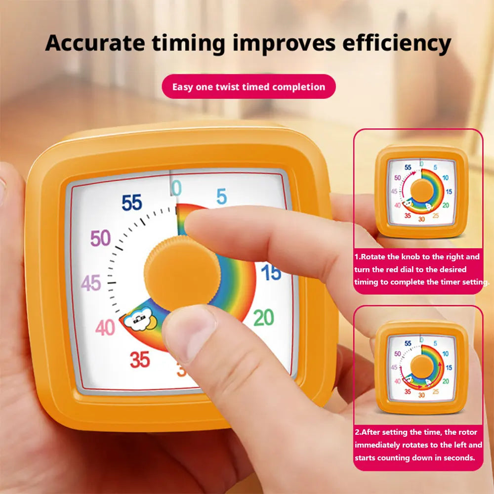 Temporizador visual de 60 minutos para niños - Temporizador de cuenta atrás para tareas, aprendizaje, estudio y gestión del tiempo