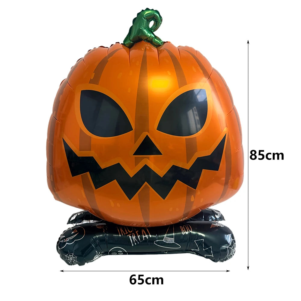 Large Halloween Standing Foil Balloons – Haunted House, Castle, Skull, Coffin & Witch Mylar Balloons for Halloween Party Decorations