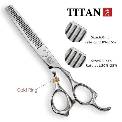 TITAN Professional Barber Scissors – Japan 440C Steel Hair Cutting & Thinning Shears | 5.0/5.5/6.0/6.5 Inch Hairdressing Tools