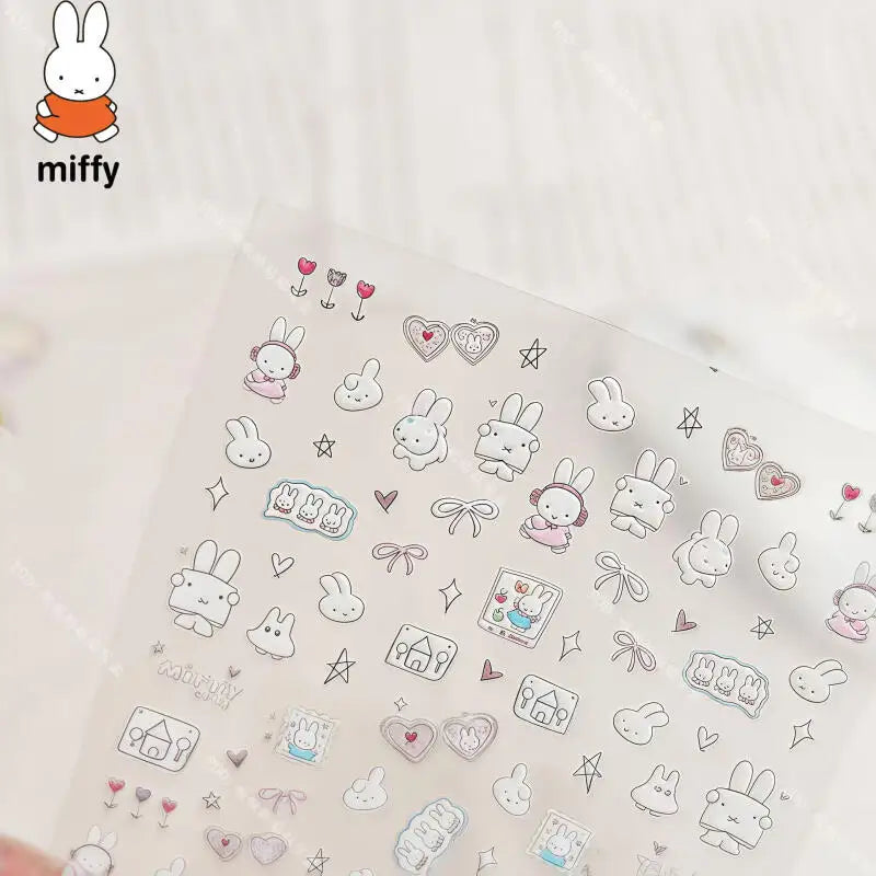 Cute Miffy 3D Nail Stickers – Kawaii Anime Glass Camera Nail Art Decorations (Holiday Gift Set)