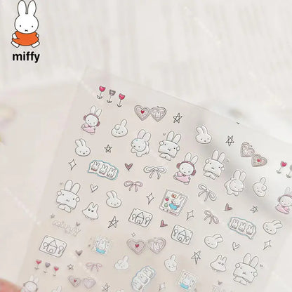 Cute Miffy 3D Nail Stickers – Kawaii Anime Glass Camera Nail Art Decorations (Holiday Gift Set)