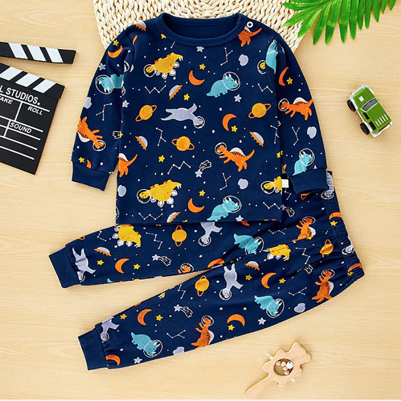 Little Maven Kids' Cotton Clothing Set – Boys & Girls Christmas T-Shirt Top & Pants Outfit for Autumn & Winter, 2-Piece Children's Clothes