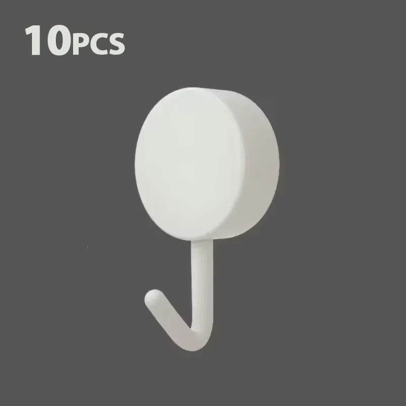 Ganchos de pared autoadhesivos de 5/10 piezas – Ganchos fuertes sin taladro para baño, cocina, puerta, almacenamiento de ropa y toallas