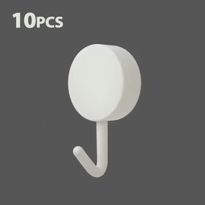 Ganchos de pared autoadhesivos de 5/10 piezas – Ganchos fuertes sin taladro para baño, cocina, puerta, almacenamiento de ropa y toallas